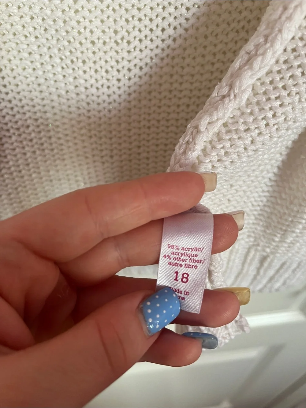 Justice Open-Front Cream Knit Cardigan Size 18